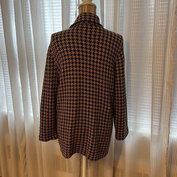 CHAPS Ladies Brown/black front zip sweater - Picture 2 of 7